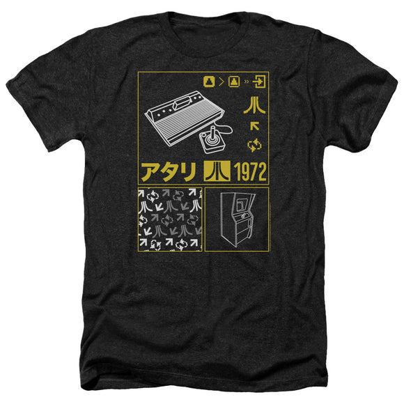 Atari Heather T-Shirt Kanji Squares Black Tee - Yoga Clothing for You