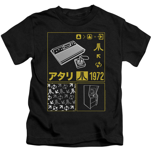Atari Boys T-Shirt Kanji Squares Black Tee - Yoga Clothing for You