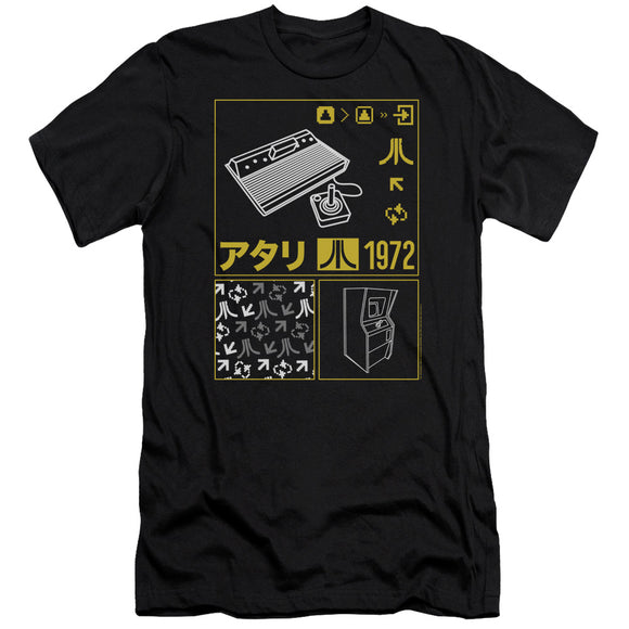Atari Premium Canvas T-Shirt Kanji Squares Black Tee - Yoga Clothing for You