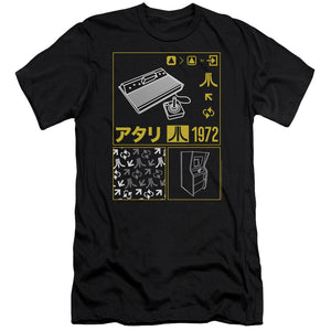 Atari Slim Fit T-Shirt Kanji Squares Black Tee - Yoga Clothing for You