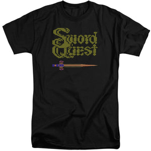 Atari Tall T-Shirt Swordquest 8 Bit Sword Black Tee - Yoga Clothing for You