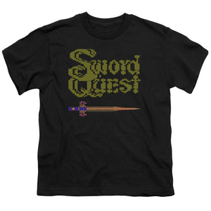 Atari Kids T-Shirt Swordquest 8 Bit Sword Black Tee - Yoga Clothing for You