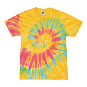Tie Dye Multi Color Spiral Streak Classic Fit Crewneck Short Sleeve T-shirt for Mens Women Adult T-shirt, Aurora - Yoga Clothing for You