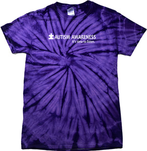 Autism Awareness Time to Listen Spider Tie Dye Shirt - Yoga Clothing for You