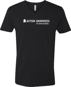 Autism Awareness Time to Listen V-Neck Shirt - Yoga Clothing for You