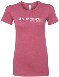 Autism Awareness Time to Listen Ladies Longer Length Shirt - Yoga Clothing for You
