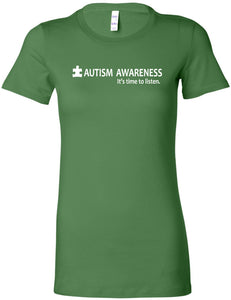 Autism Awareness Time to Listen Ladies Longer Length Shirt - Yoga Clothing for You