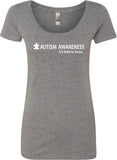 Autism Awareness Time to Listen Ladies Scoop Neck Shirt - Yoga Clothing for You