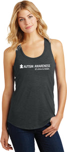 Autism Awareness Time to Listen Ladies Racerback Tank Top - Yoga Clothing for You