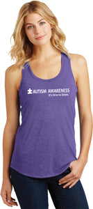 Autism Awareness Time to Listen Ladies Racerback Tank Top - Yoga Clothing for You
