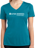 Autism Awareness Time to Listen Ladies Dry Wicking V-neck - Yoga Clothing for You