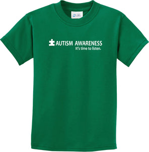 Autism Awareness Time to Listen Youth Kids Shirt - Yoga Clothing for You