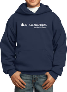 Autism Awareness Time to Listen Youth Kids Hoodie - Yoga Clothing for You