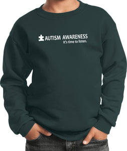 Autism Awareness Time to Listen Youth Kids Sweatshirt - Yoga Clothing for You