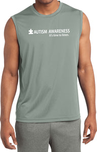 Autism Awareness Time to Listen Dry Wicking Sleeveless Shirt - Yoga Clothing for You