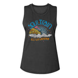 Soul Train Get On Board Ladies Sleeveless Muscle Charcoal Tank Top - Yoga Clothing for You