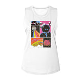 Soul Train Vintage Collage Ladies Sleeveless Muscle White Tank Top - Yoga Clothing for You