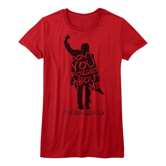 The Breakfast Club Don't You Forget About Me Juniors Red T-shirt - Yoga Clothing for You