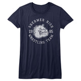 The Breakfast Club Shermer High Wrestling Team Juniors Navy T-shirt - Yoga Clothing for You