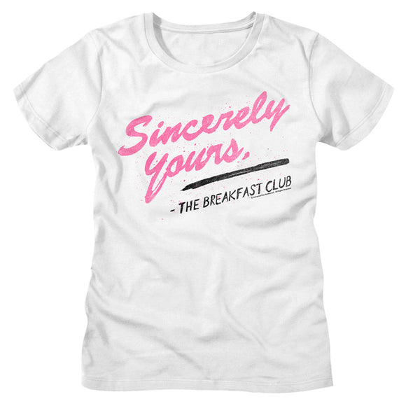 The Breakfast Club Ladies T-Shirt Sincerely Yours Tee - Yoga Clothing for You