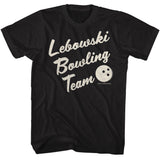 The Big Lebowski Bowling Team Cursive Logo Black Tall T-shirt