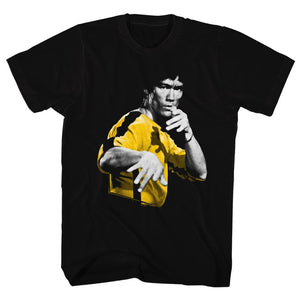 Bruce Lee Hooowah Fighting Stance Black T-shirt - Yoga Clothing for You