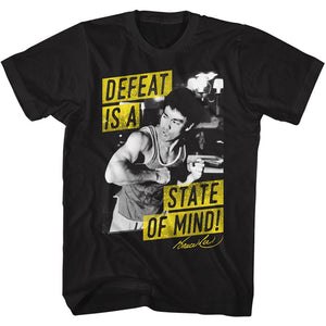 Bruce Lee Defeat is a State of Mind Black T-shirt - Yoga Clothing for You