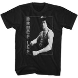 Bruce Lee Flexing Photo Black T-shirt - Yoga Clothing for You