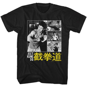 Bruce Lee Jeet Kune Do Black and White Collage Black Tall T-shirt - Yoga Clothing for You