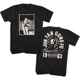 Bruce Lee 1963 Jun Fan Gung Fu Black T-shirt Front and Back - Yoga Clothing for You