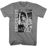 Bruce Lee T-Shirt Black and White Smile Pose Tee - Yoga Clothing for You