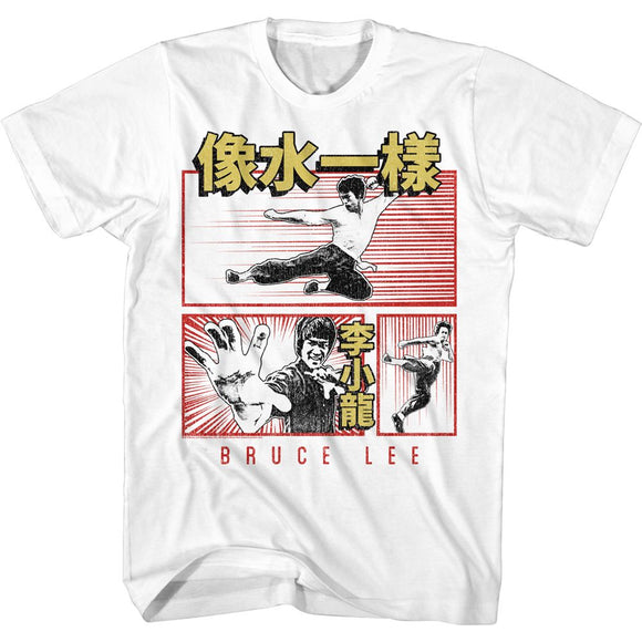 Bruce Lee Chinese Comic White T-shirt - Yoga Clothing for You