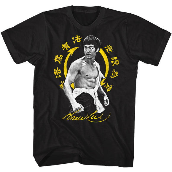 Bruce Lee Core Symbol Black T-shirt - Yoga Clothing for You