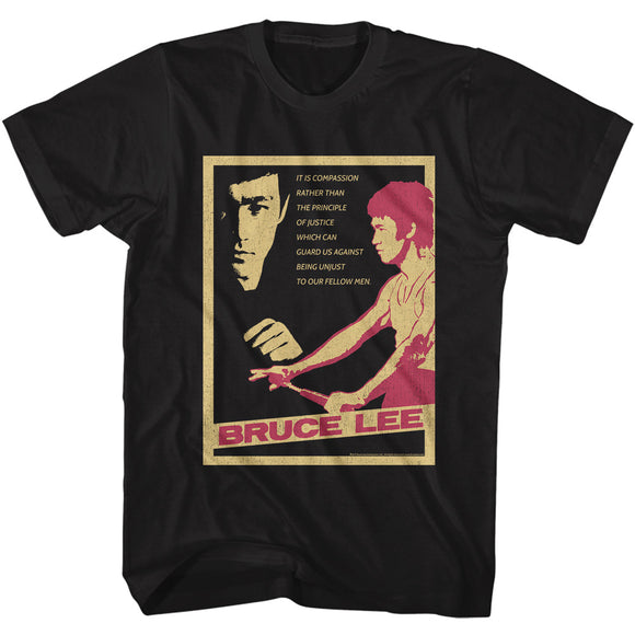 Bruce Lee Compassion Quote Black T-shirt - Yoga Clothing for You