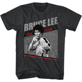 Bruce Lee As You Think Black Heather Tall T-shirt - Yoga Clothing for You