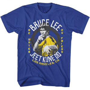 Bruce Lee Be Water My Friend Royal T-shirt - Yoga Clothing for You