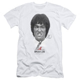 Bruce Lee Close Up Photo White Slim Fit T-shirt - Yoga Clothing for You