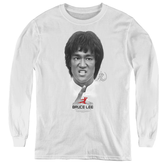 Kids Bruce Lee T-Shirt Close Up Photo Youth Long Sleeve Shirt - Yoga Clothing for You
