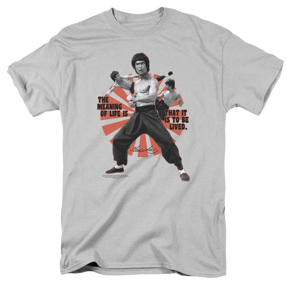 Bruce Lee The Meaning of Life Silver T-shirt - Yoga Clothing for You