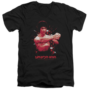 Bruce Lee Shattering Fist Black V-neck Shirt - Yoga Clothing for You