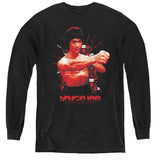 Kids Bruce Lee T-Shirt Shattering Fist Youth Long Sleeve Shirt - Yoga Clothing for You