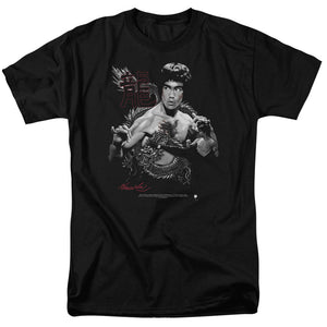 Bruce Lee The Dragon Two Poses Black T-shirt - Yoga Clothing for You