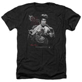 Bruce Lee The Dragon Two Poses Black Heather T-shirt - Yoga Clothing for You
