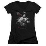 Bruce Lee The Dragon Two Poses Juniors V-neck Shirt - Yoga Clothing for You