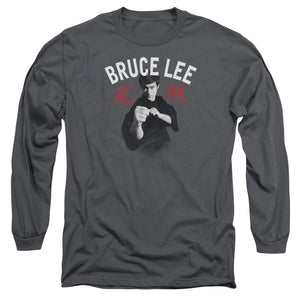 Bruce Lee Fight Charcoal Long Sleeve Shirt - Yoga Clothing for You