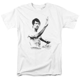 Bruce Lee Serious Fighting Pose White T-shirt - Yoga Clothing for You