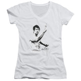 Bruce Lee Serious Fighting Pose Juniors V-neck Shirt - Yoga Clothing for You