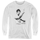 Kids Bruce Lee T-Shirt Serious Fighting Pose Youth Long Sleeve Shirt - Yoga Clothing for You