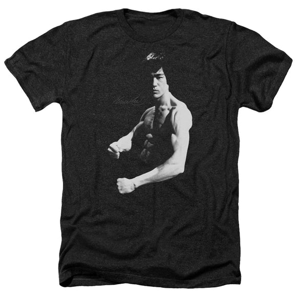 Bruce Lee Flex Stance Black Heather T-shirt - Yoga Clothing for You