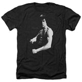 Bruce Lee Flex Stance Black Heather T-shirt - Yoga Clothing for You